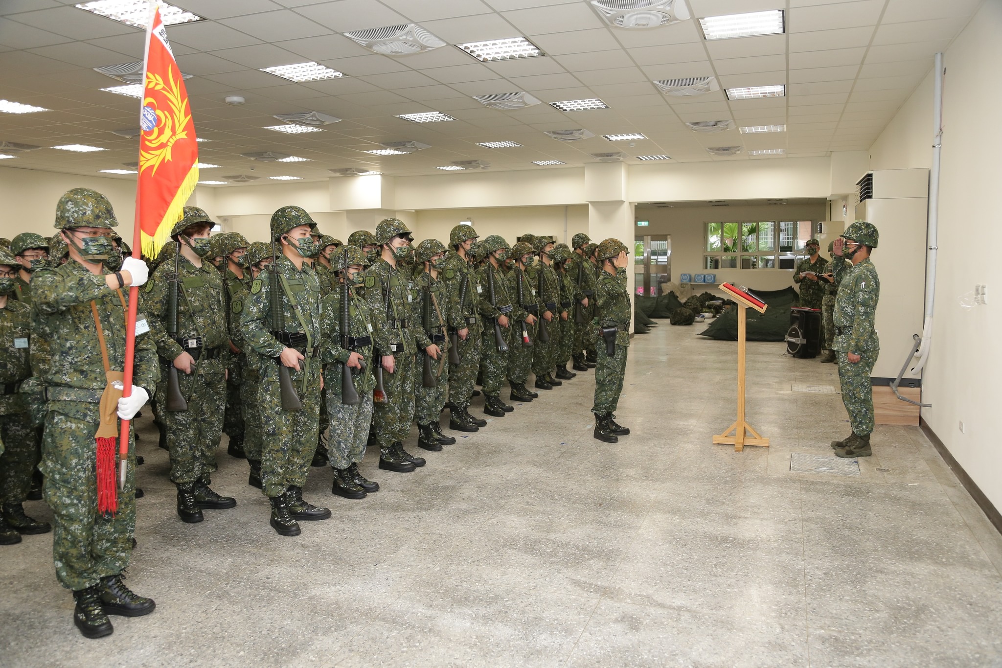 The formation ceremony of the 2nd Battalion of the Taoyuan City Reserve Brigade Infantry Battalion.