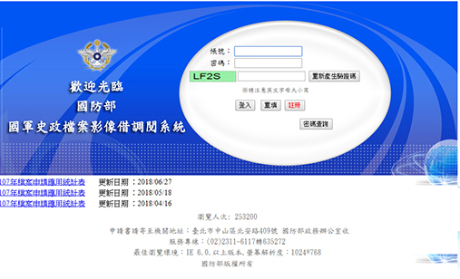 國防部國軍史政檔案影像調閱系統